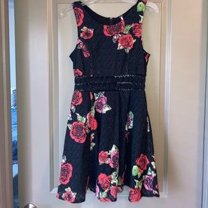 Free People Black Rose Daisy Cut Out Dress